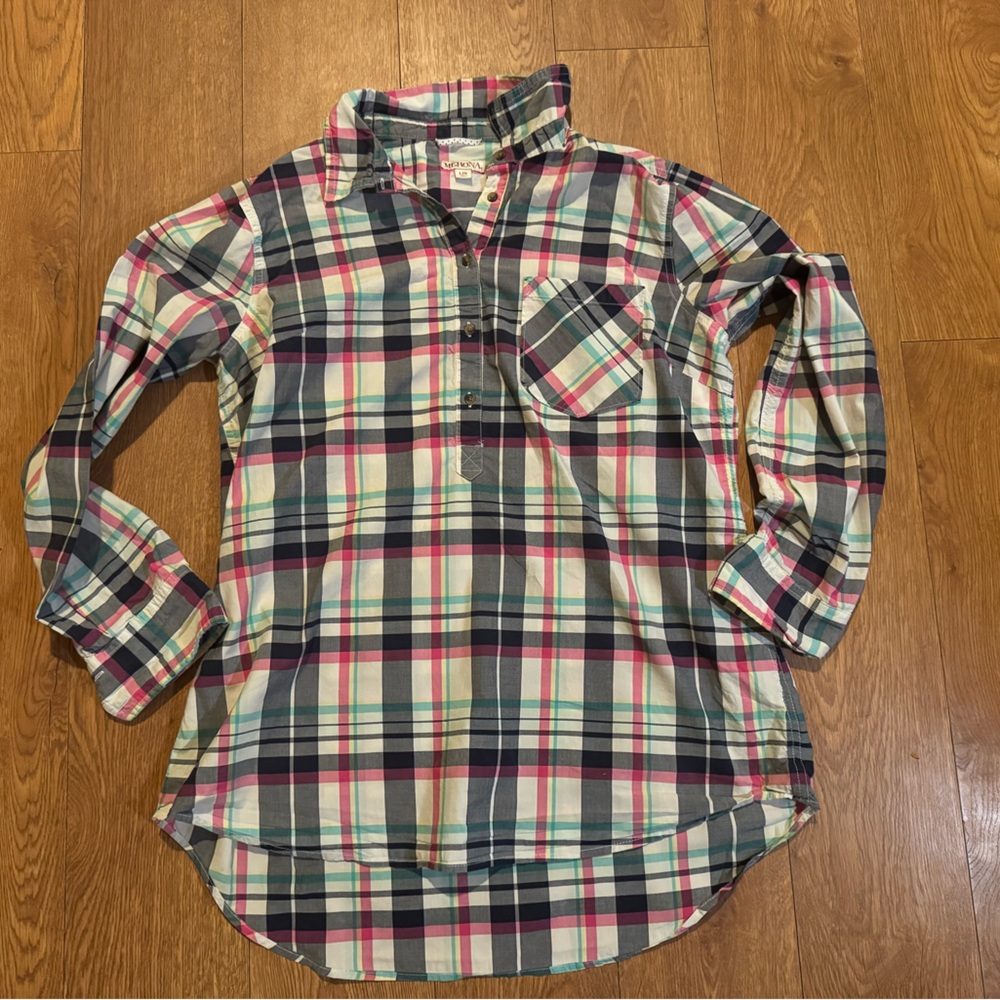 Merona Multicolor Plaid Button Down Shirt - Picture 1 of 5